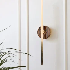 Elite Stick Polished brass and Tiger Eye Wall Sconce