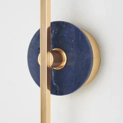 Elite Stick Polished brass and Sodalite Wall Sconce
