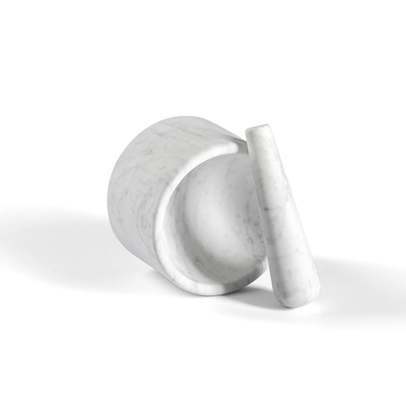 Ellipse Carrara Marble Mortar & Pestle