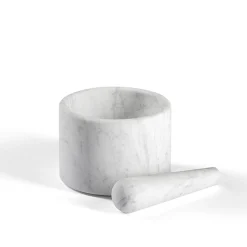 Ellipse Carrara Marble Mortar & Pestle