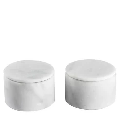 Ellipse Carrara Marble Salt & Pepper Set