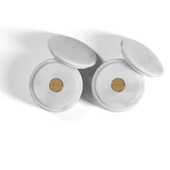 Ellipse Carrara Marble Salt & Pepper Set