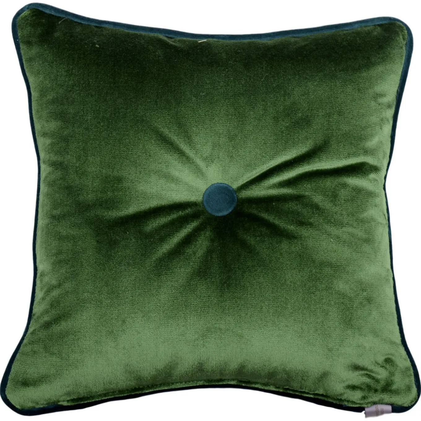 Emerald Carré Cushion in striped jacquard fabric and silk velvet
