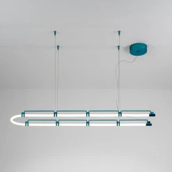 Endless Blue Matte Metal Chandelier