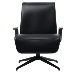 Endo Black Leather Swivel Office Armchair
