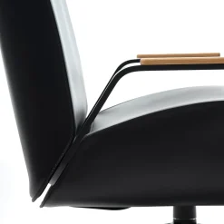 Endo Black Leather Swivel Office Armchair