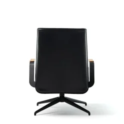 Endo Black Leather Swivel Office Armchair