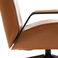 Endo Brown Leather Swivel Office Armchair