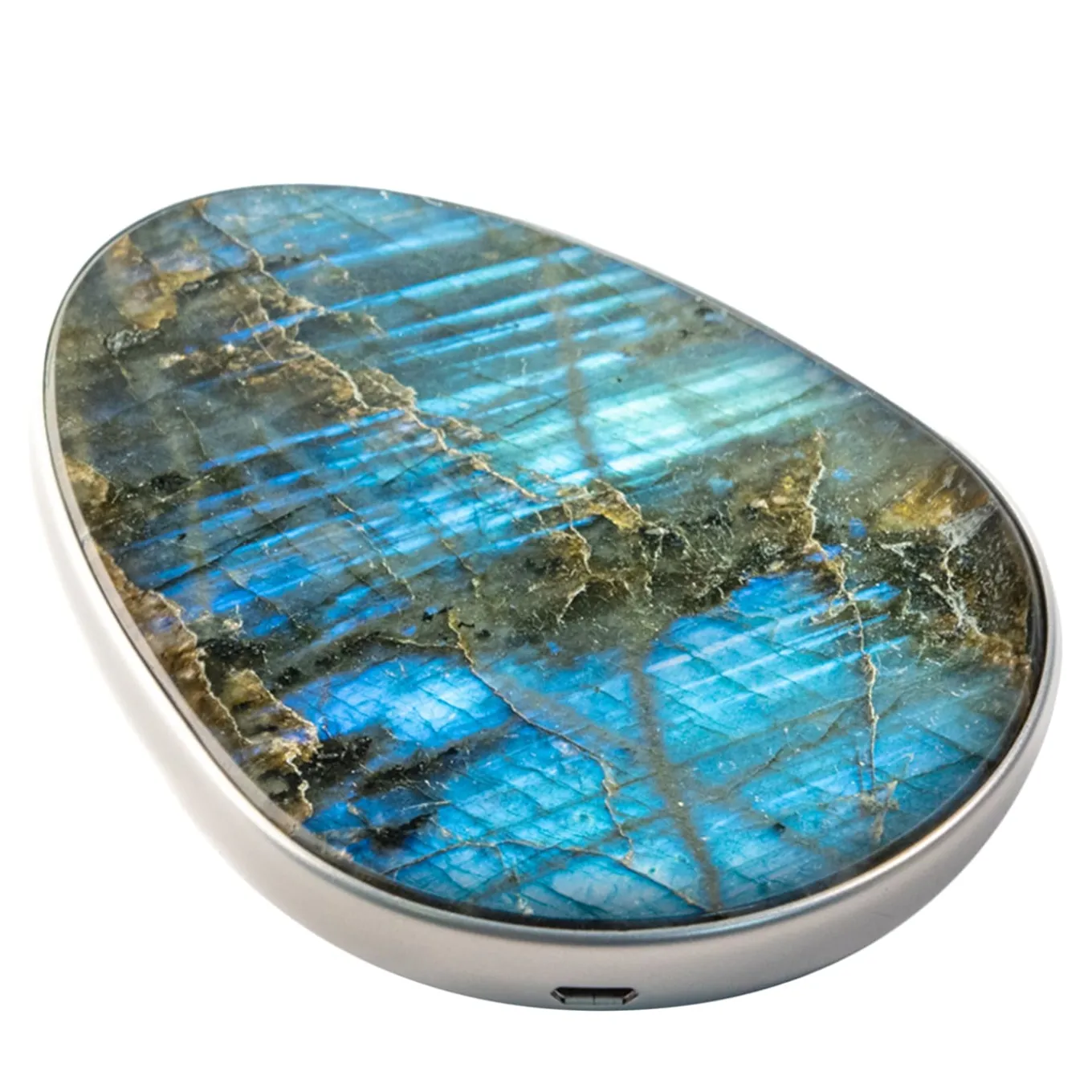 Enki Two Labradorite & Silver Desktop Charger