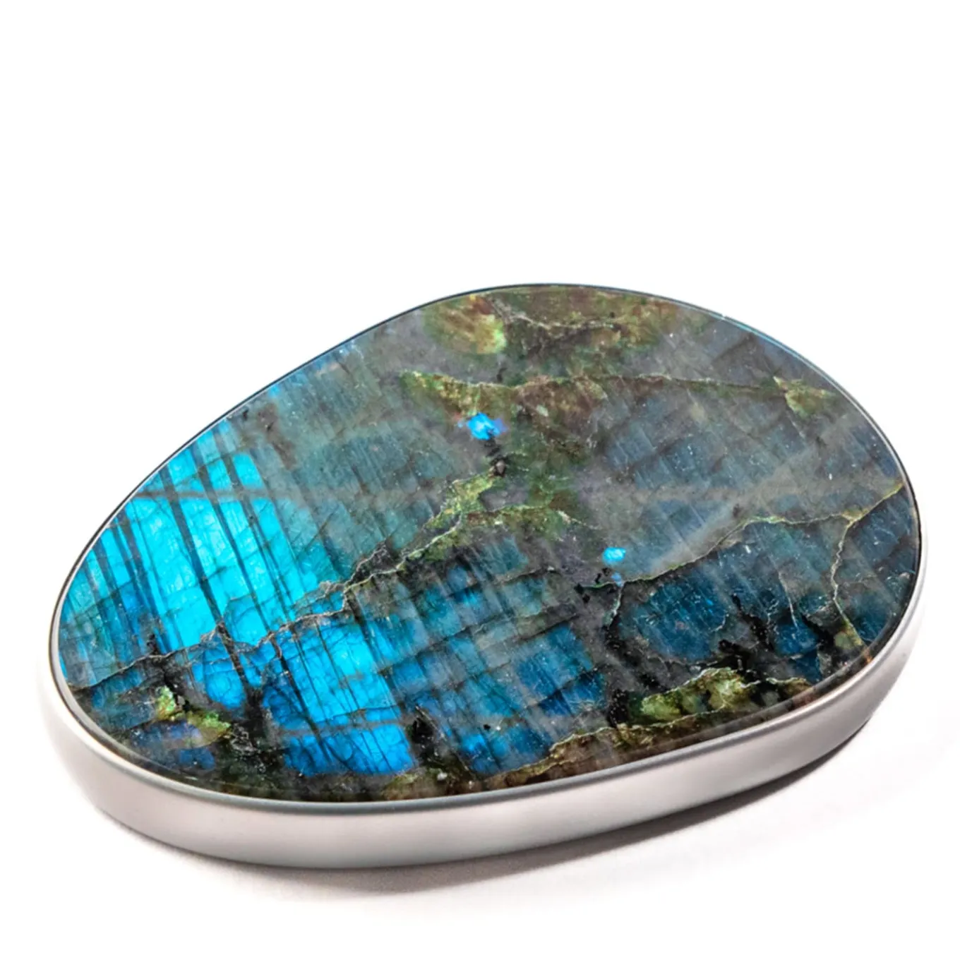 Enki Two Labradorite & Silver Desktop Charger