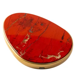 Enki Two Red Jasper & Golden Desktop Charger