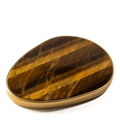 Enki Two Tiger's Eye & Golden Desktop Charger