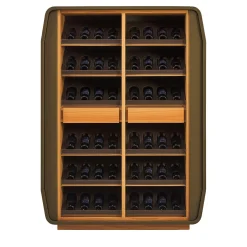 Eno Dark-Brown Leather Display Cabinet