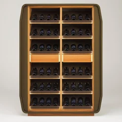 Eno Dark-Brown Leather Display Cabinet