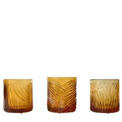 Eolia Set of 3 Amber Crystal Glasses