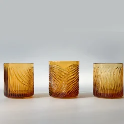 Eolia Set of 3 Amber Crystal Glasses