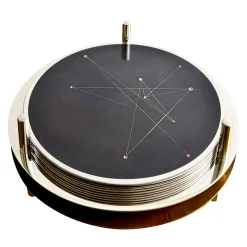 Eon Set of 6 silver-plated and blackened copper coasters