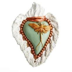 EPHEMERUS EFFECT TEAL AND GOLD CERAMIC HEART