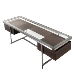 Equilibria Brown Wood with Glass Top Desk by Storagemilano