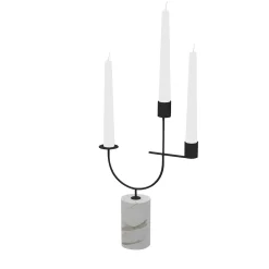 Equilibrista White Carrara Candle Holder