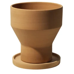 Erba Set of Terracotta Vase and Plant Saucer