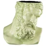 Ercole Bust-Shaped Craquele Green Decorative Cachepot