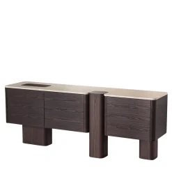 Erice D Wood and Marble Sideboard