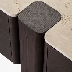 Erice D Wood and Marble Sideboard