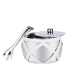Escher Luna White Insulated Ice Bucket with Ice Tongs