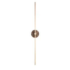 Essential Grand Stick Wall Sconce in Satin Brass and Brown Emperador Marble