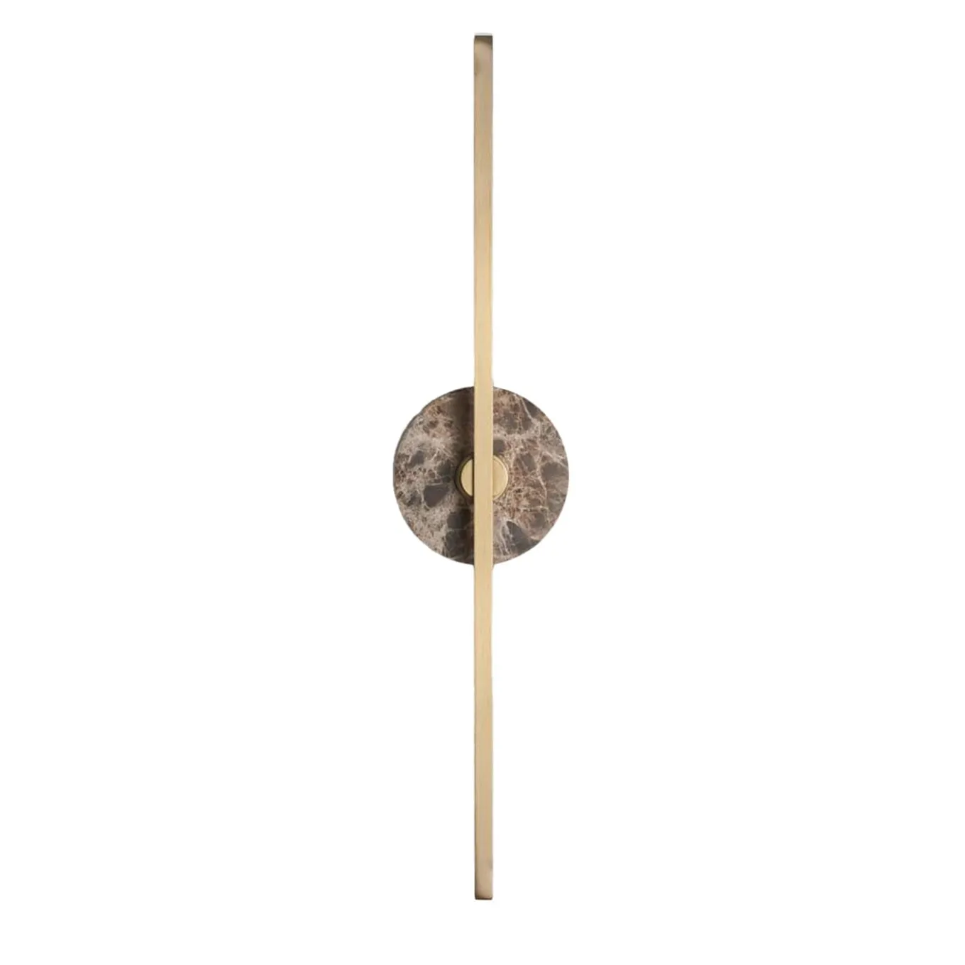 Essential Stick in Satin Brass and Brown Emperador Marble