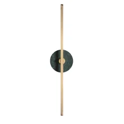 Essential Stick in Satin Brass and Green Guatemala Marble