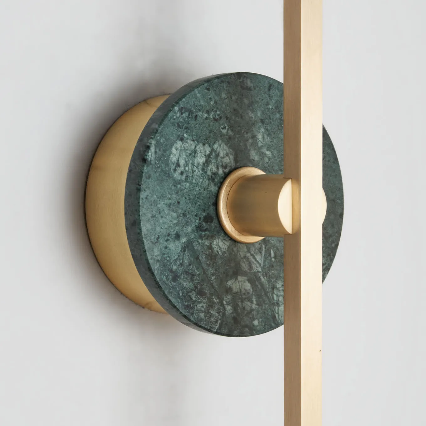 Essential Stick in Satin Brass and Green Guatemala Marble