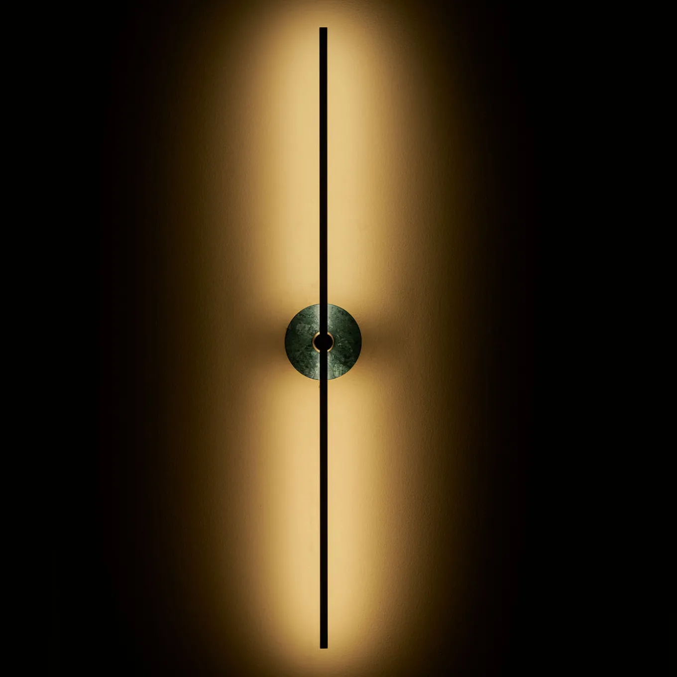 Essential Stick in Satin Brass and Green Guatemala Marble