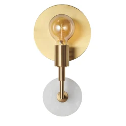 Essential Vanessa Satin Brass and Alabaster Wall Lamp