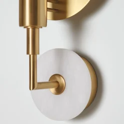 Essential Vanessa Satin Brass and Alabaster Wall Lamp
