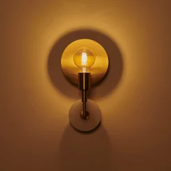 Essential Vanessa Satin Brass and Alabaster Wall Lamp