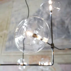 Essenza Modern Black Metal 8 Light Glass Chandelier