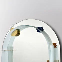 Essenza Oval Satin Glass Sculptural Mirror