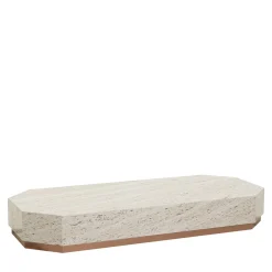 Eternal Hexagon Backlit Travertine Marble Low Table by Bebo & Angel