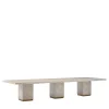Eternal Square Backlit Travertine Marble Dining Table by Bebo & Angel