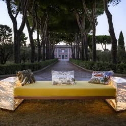 Eternal Square Backlit Travertine Marble Daybed by Bebo & Angel