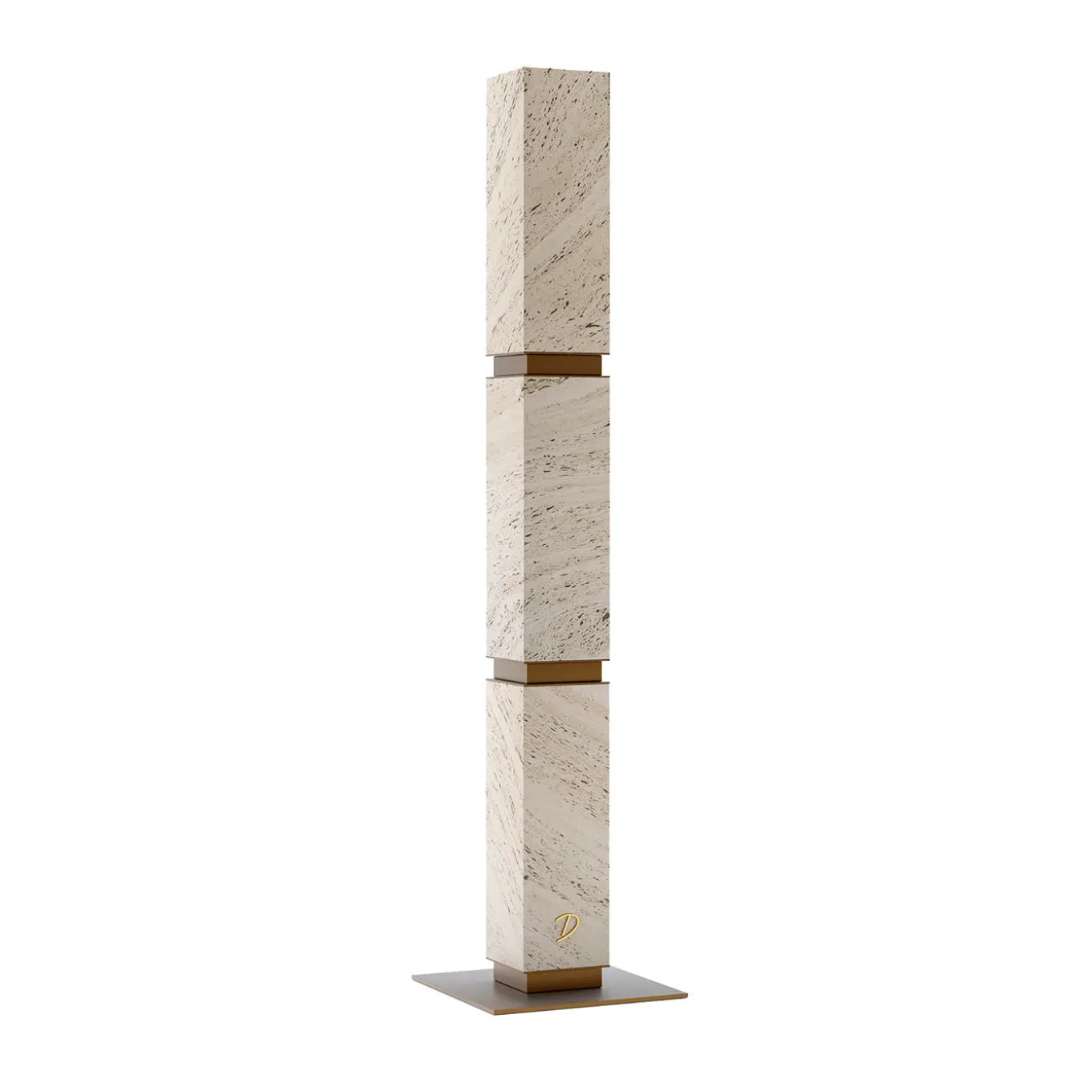 Eternal Square Backlit Travertine Marble Floor Lamp by Bebo & Angel