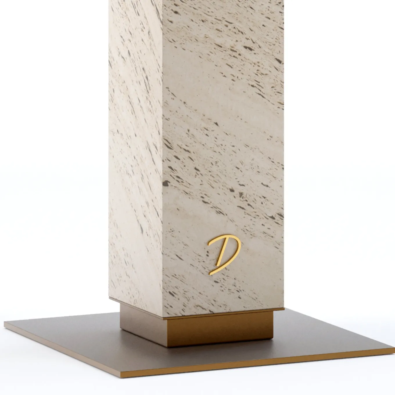 Eternal Square Backlit Travertine Marble Floor Lamp by Bebo & Angel