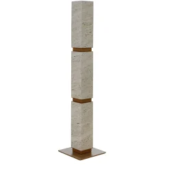 Eternal Square Backlit Travertine Marble Floor Lamp by Bebo & Angel