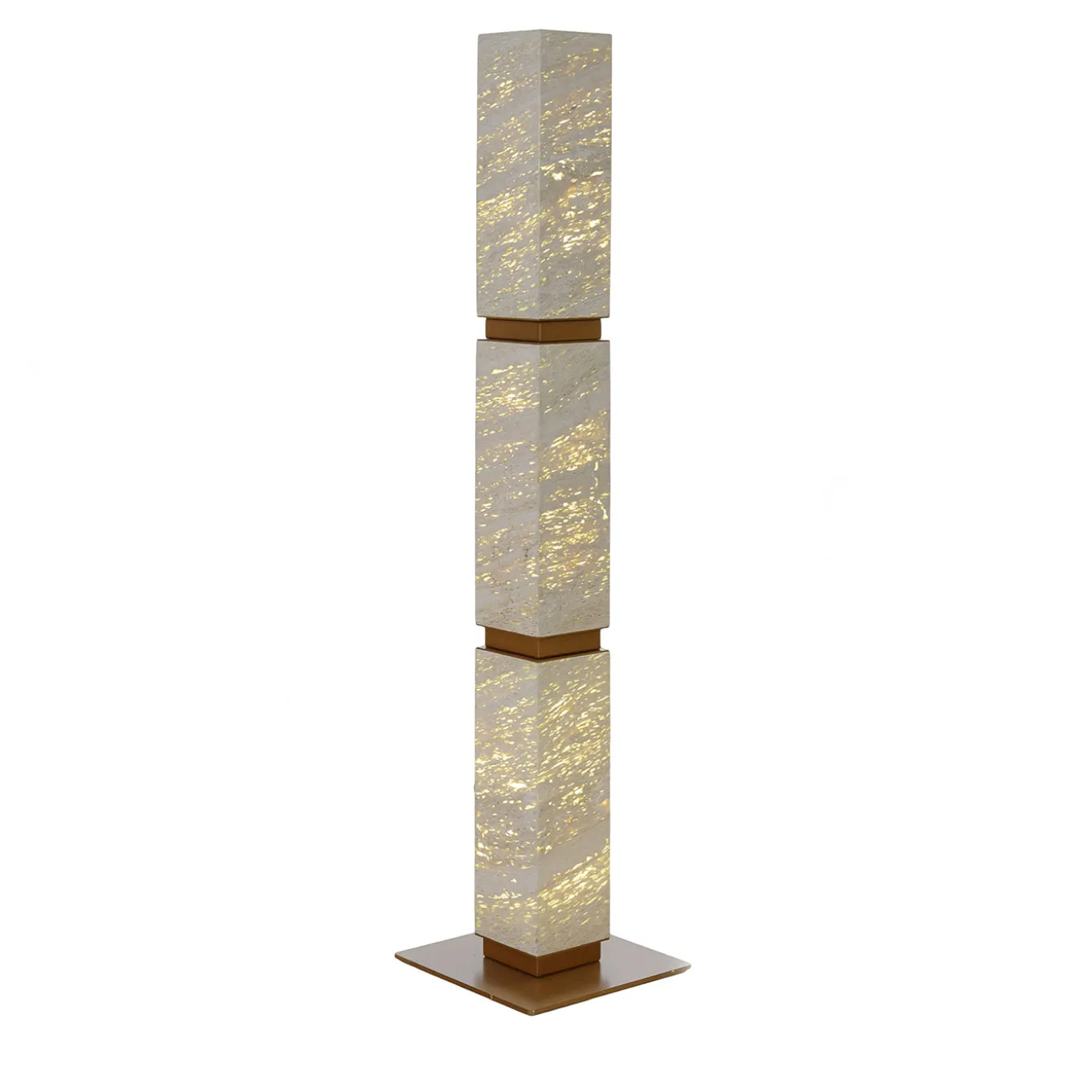Eternal Square Backlit Travertine Marble Floor Lamp by Bebo & Angel