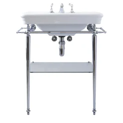 Etoile White Porcelain And Chrome Finish Console