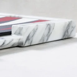 Ettore Arabescato Marble Backgammon Board