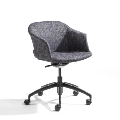 Eva Blue Calvino Fabric Swivel Chair