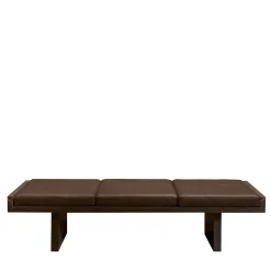 Ever Bench in Persian Grey and Leather Cushions